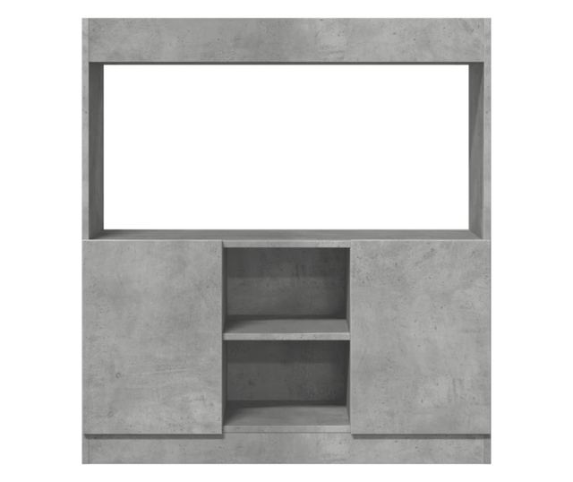 betonszürke szerelt fa magasszekrény 92 x 33 x 100 cm