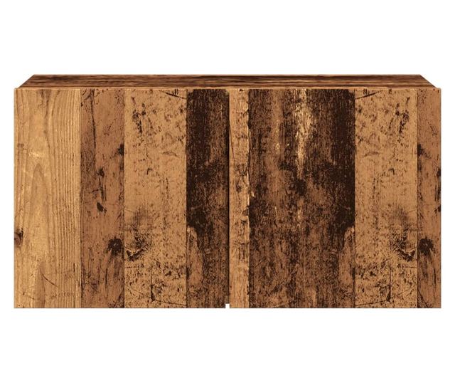 antik fa színű falra szerelhető TV-szekrény 80 x 30 x 41 cm