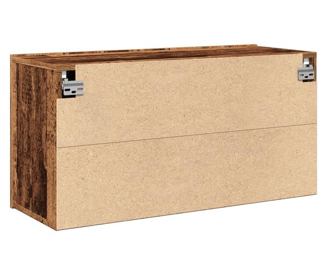 antik fa színű falra szerelhető TV-szekrény 80 x 30 x 41 cm