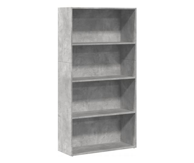 betonszürke szerelt fa könyvespolc 80 x 30 x 152 cm