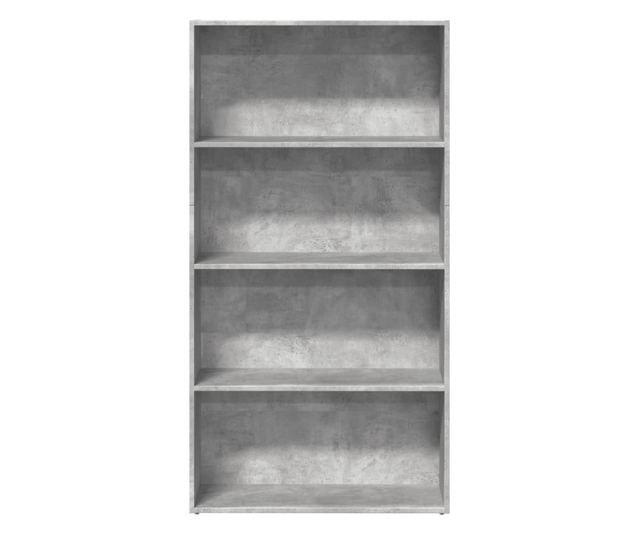 betonszürke szerelt fa könyvespolc 80 x 30 x 152 cm