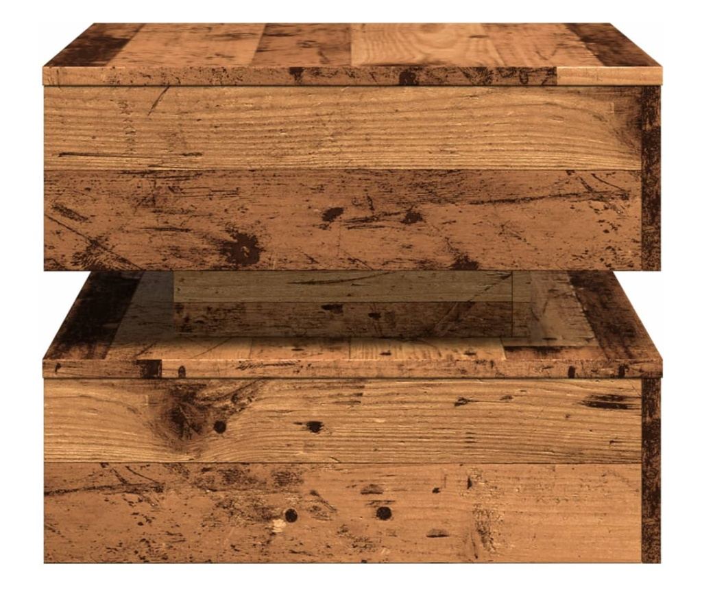 antik fa színű dohányzóasztal LED-lámpákkal 50 x 50 x 40 cm - 8