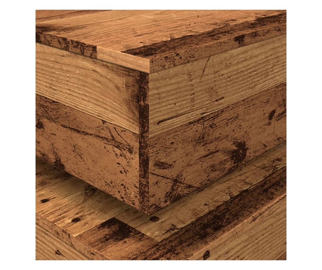 antik fa színű dohányzóasztal LED-lámpákkal 50 x 50 x 40 cm - 10