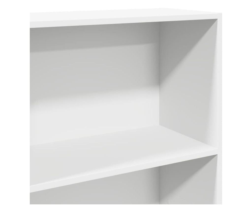 fehér szerelt fa könyvespolc 60 x 30 x 189 cm - 7