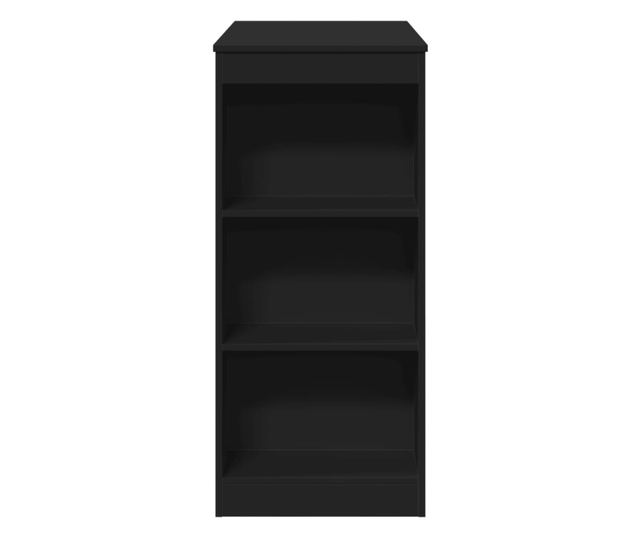 fekete szerelt fa tárolórekeszes bárasztal 95 x 47 x 103,5 cm