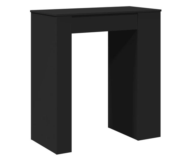 fekete szerelt fa tárolórekeszes bárasztal 95 x 47 x 103,5 cm