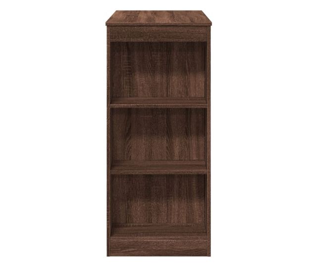 barna tölgy szerelt fa tárolórekeszes bárasztal 95x47x103,5 cm