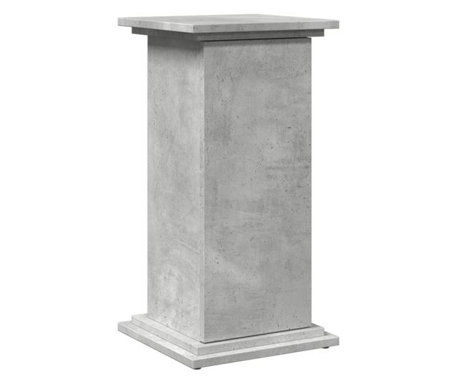 betonszürke szerelt fa bemutatóállvány tárolóval 31x30x60 cm