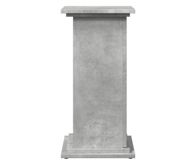 betonszürke szerelt fa bemutatóállvány tárolóval 31x30x60 cm