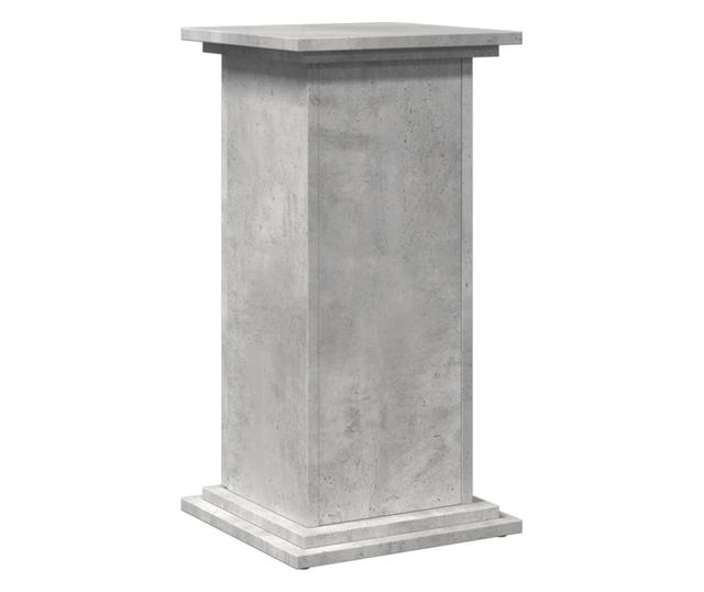 betonszürke szerelt fa bemutatóállvány tárolóval 31x30x60 cm