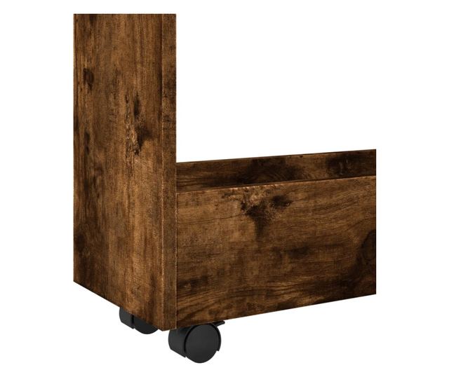 3 szintes füstös tölgy színű szerelt fa keskeny tárolókocsi