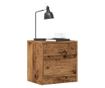 2 db antik fa színű szerelt fa éjjeliszekrény 40 x 30 x 40 cm