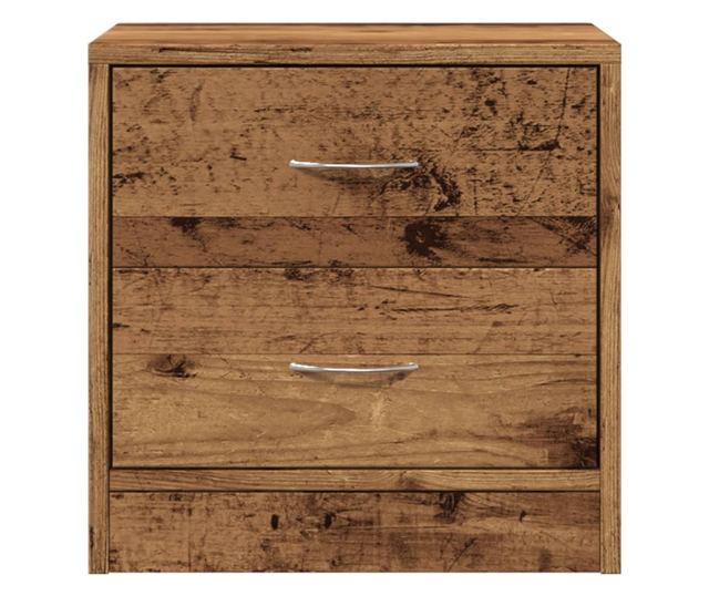 2 db antik fa színű szerelt fa éjjeliszekrény 40 x 30 x 40 cm