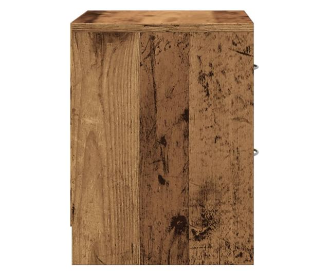 2 db antik fa színű szerelt fa éjjeliszekrény 40 x 30 x 40 cm