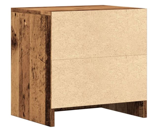 2 db antik fa színű szerelt fa éjjeliszekrény 40 x 30 x 40 cm