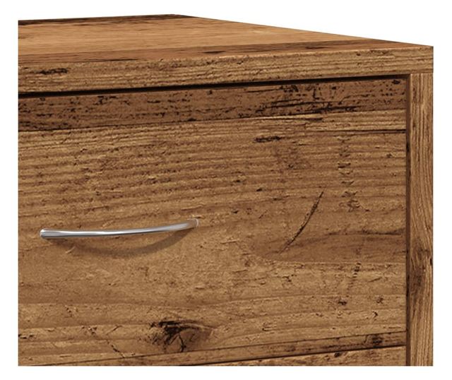 2 db antik fa színű szerelt fa éjjeliszekrény 40 x 30 x 40 cm