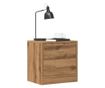 2 db kézműves tölgy színű szerelt fa éjjeliszekrény 40x30x40 cm thumbnail 1