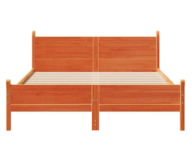 viaszbarna tömör fenyőfa ágy matrac nélkül 150 x 200 cm