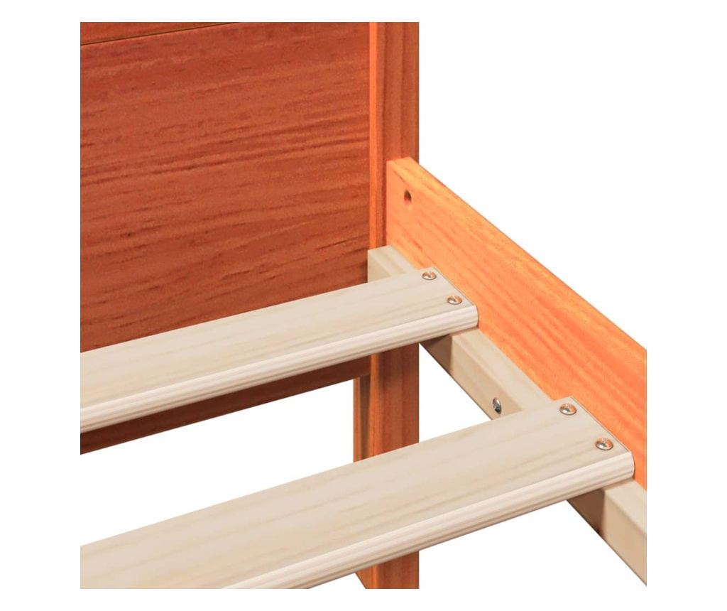 viaszbarna tömör fenyőfa ágy matrac nélkül 75 x 190 cm - 7