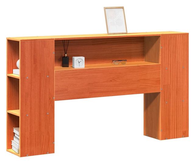 viaszbarna tömör fenyőfa fejtámla tárolóval 150 cm