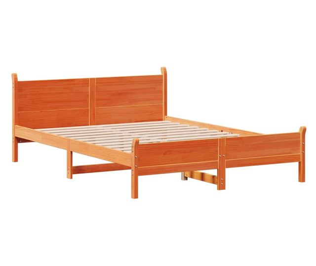 viaszbarna tömör fenyőfa ágy matrac nélkül 150 x 200 cm