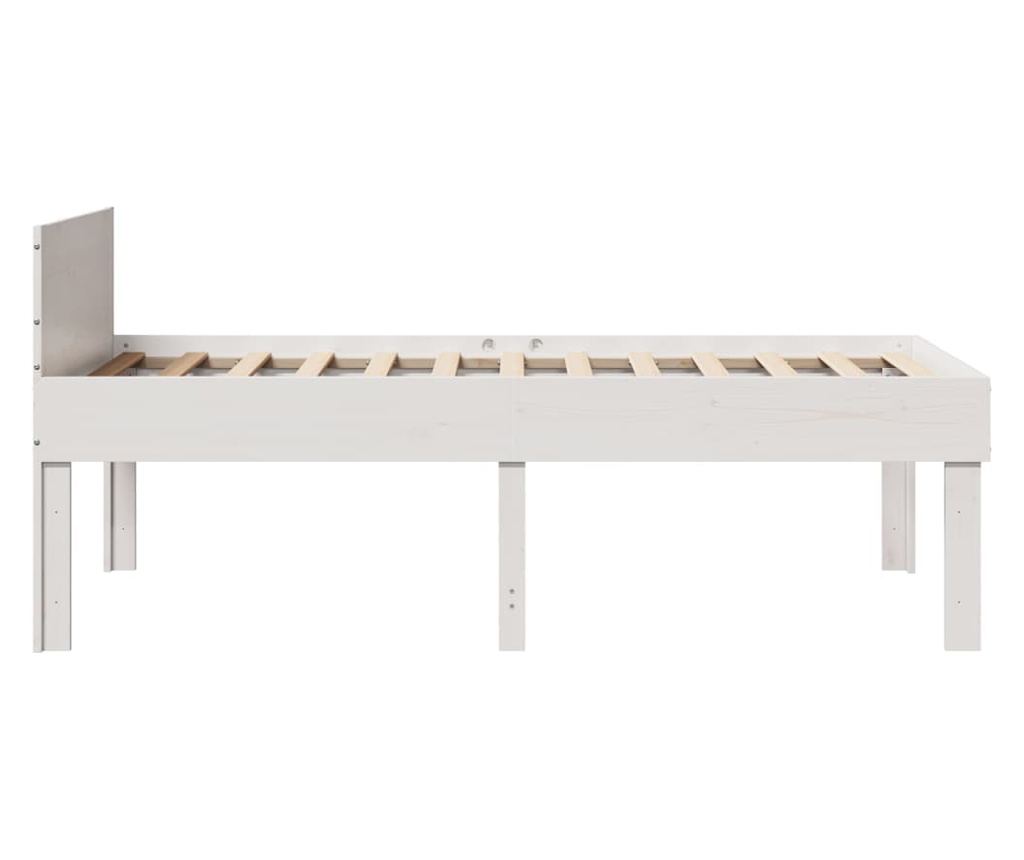 fehér tömör fenyőfa ágy matrac nélkül 90 x 200 cm - 5