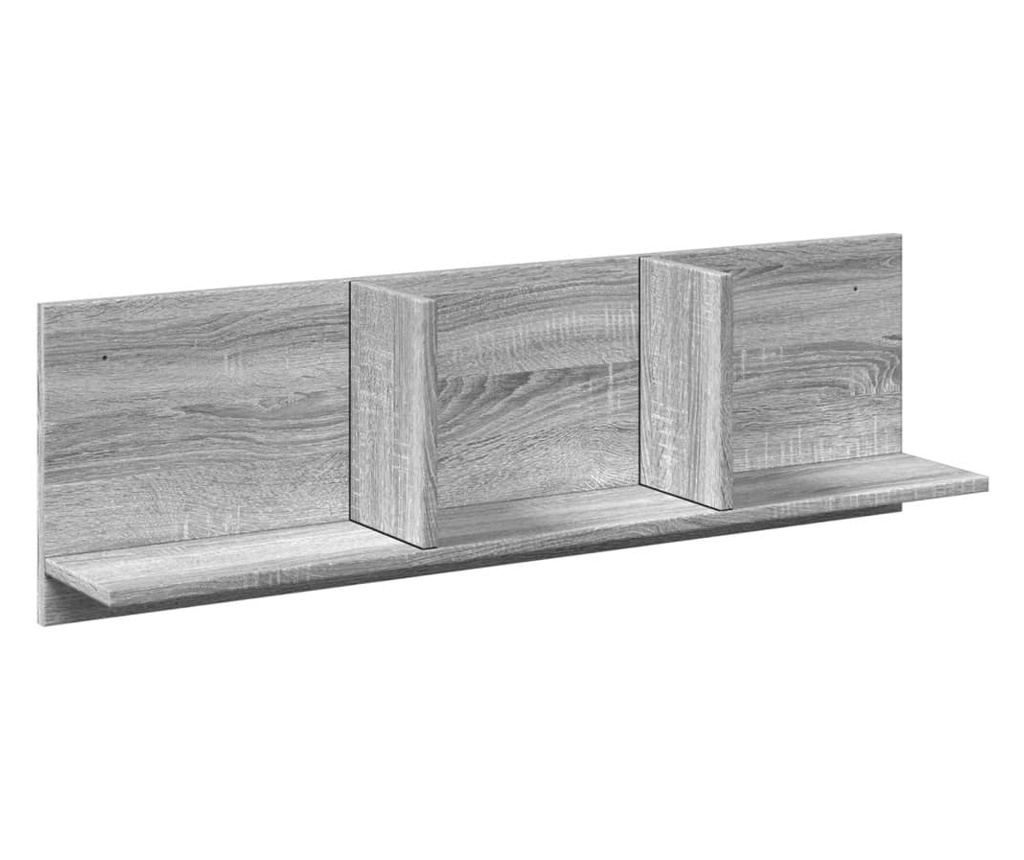szürke sonoma színű szerelt fa faliszekrény 100 x 16,5 x 30 cm - 2