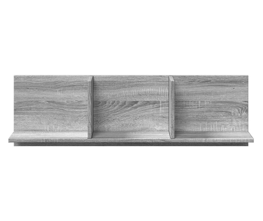 szürke sonoma színű szerelt fa faliszekrény 100 x 16,5 x 30 cm - 4