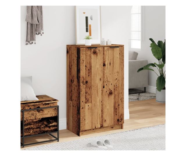 antik fa színű szerelt fa cipőszekrény 59 x 35 x 100,5 cm