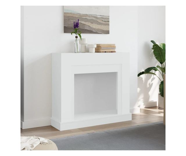 fehér szerelt fa kandallóburkolat 100 x 30 x 87,5 cm