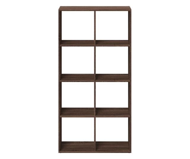 barna tölgy szerelt fa elválasztó könyvespolc 69,5x29x137,5 cm