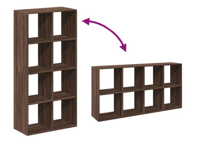 barna tölgy szerelt fa elválasztó könyvespolc 69,5x29x137,5 cm