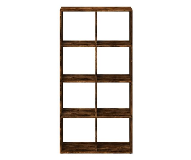 füstös tölgy szerelt fa elválasztó könyvespolc 69,5x29x137,5 cm