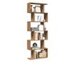 6 szintes kézműves tölgy fa elválasztó könyvespolc 70x24x193 cm thumbnail 1