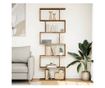 6 szintes kézműves tölgy fa elválasztó könyvespolc 70x24x193 cm thumbnail 3