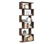 6 szintes barna tölgy fa elválasztó könyvespolc 70x24x193 cm thumbnail 1