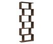 6 szintes barna tölgy fa elválasztó könyvespolc 70x24x193 cm thumbnail 2