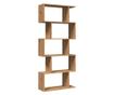 5 szintes kézműves tölgy fa elválasztó könyvespolc 70x24x161 cm