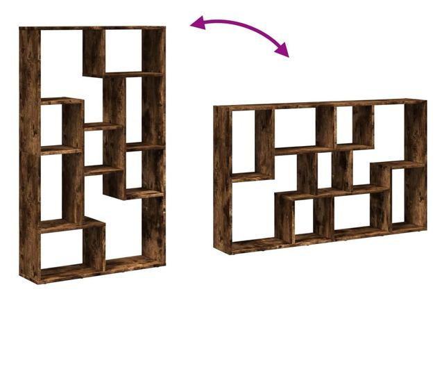 füstös tölgy színű szerelt fa könyvespolc 72 x 20 x 120 cm