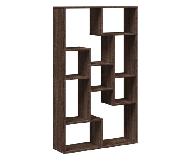 barna tölgy színű szerelt fa könyvespolc 72 x 20 x 120 cm