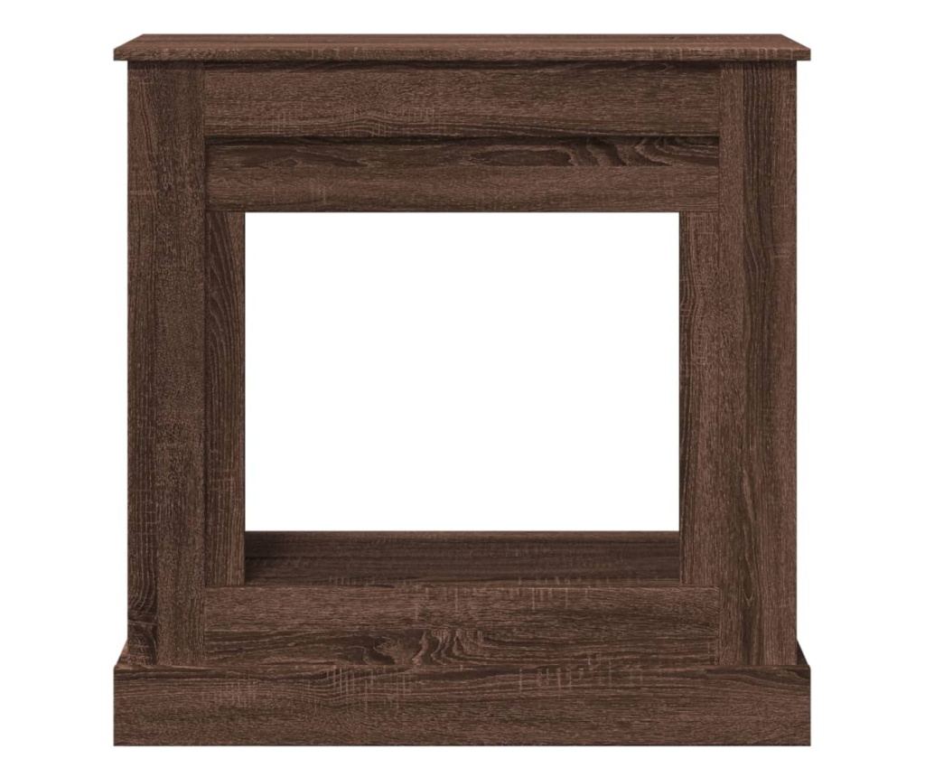 barna tölgy színű szerelt fa kandallóburkolat 90 x 30 x 90 cm - 4