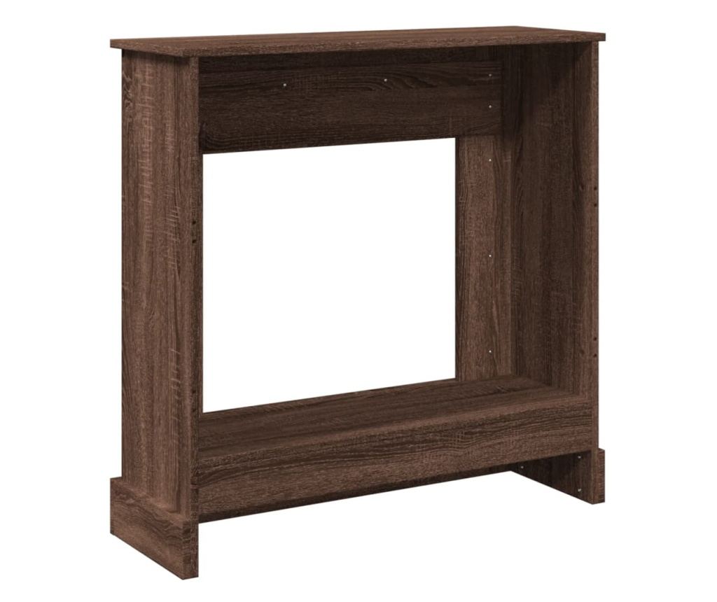 barna tölgy színű szerelt fa kandallóburkolat 90 x 30 x 90 cm - 6