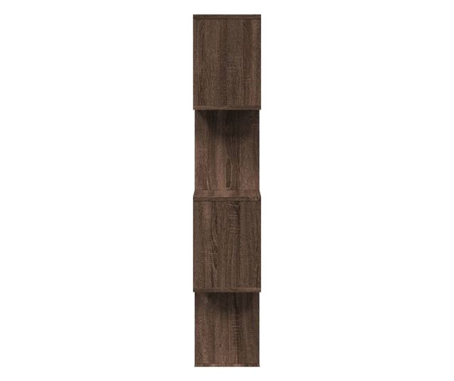 4 szintes barna tölgy fa elválasztó könyvespolc 70x24x129 cm