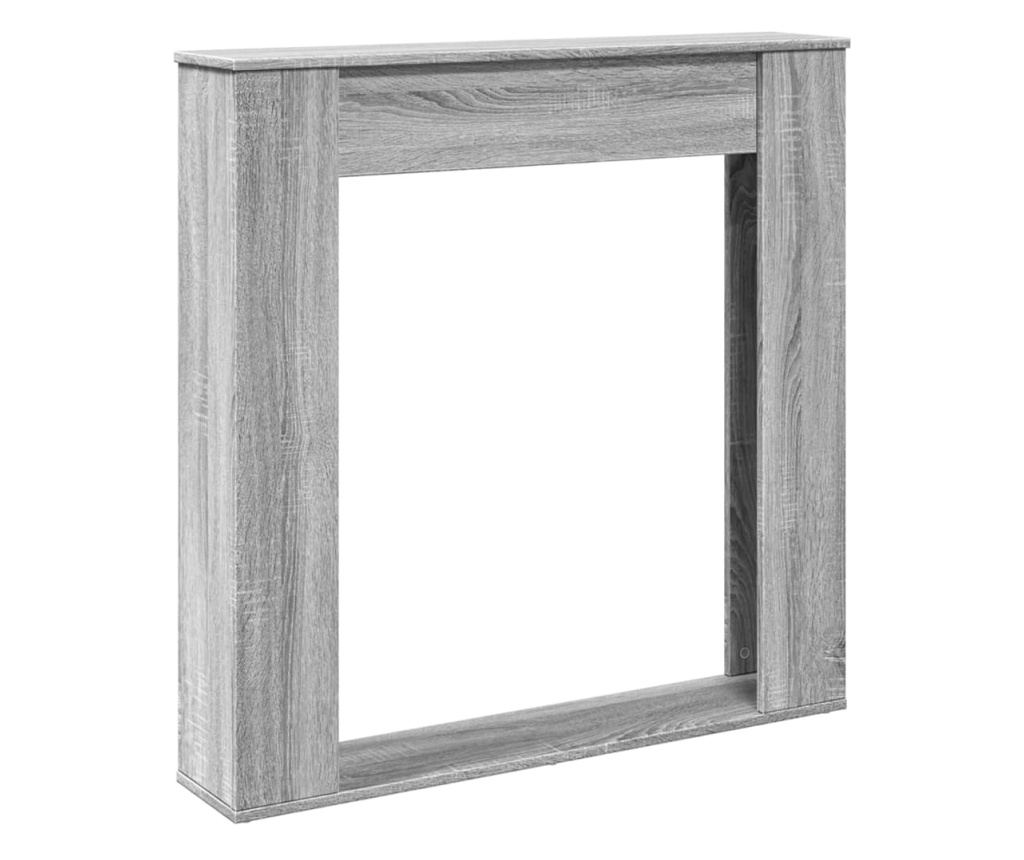 szürke sonoma színű szerelt fa kandallóburkolat 100x20x100 cm - 2
