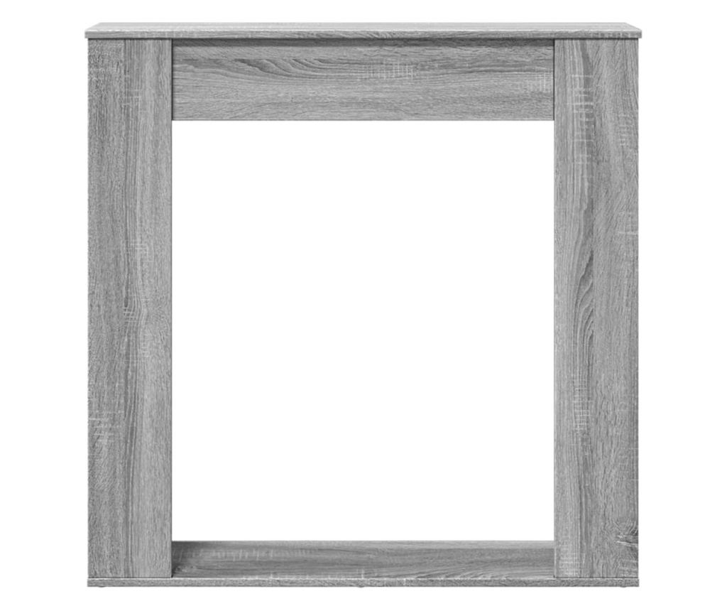 szürke sonoma színű szerelt fa kandallóburkolat 100x20x100 cm - 4