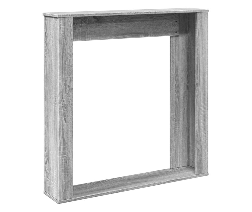 szürke sonoma színű szerelt fa kandallóburkolat 100x20x100 cm - 6