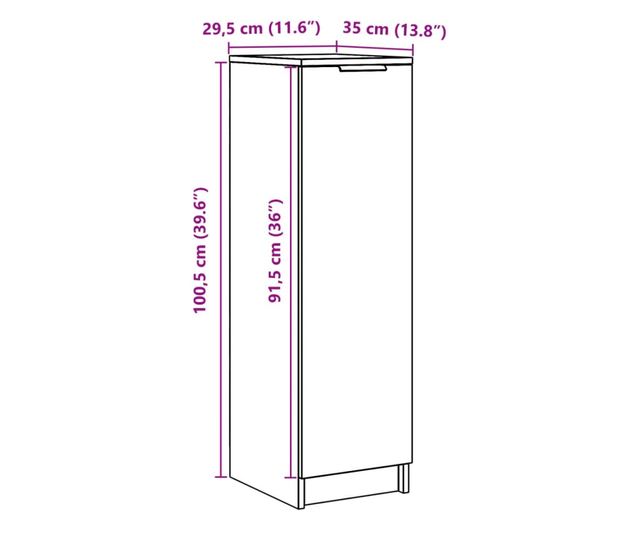 antik fa színű szerelt fa cipőszekrény 29,5 x 35 x 100,5 cm