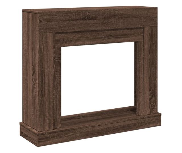 barna tölgy színű szerelt fa kandallóburkolat 100x30x87,5 cm