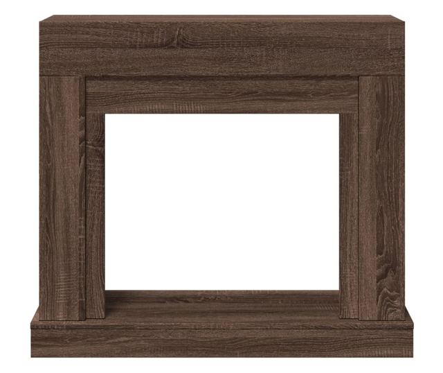 barna tölgy színű szerelt fa kandallóburkolat 100x30x87,5 cm