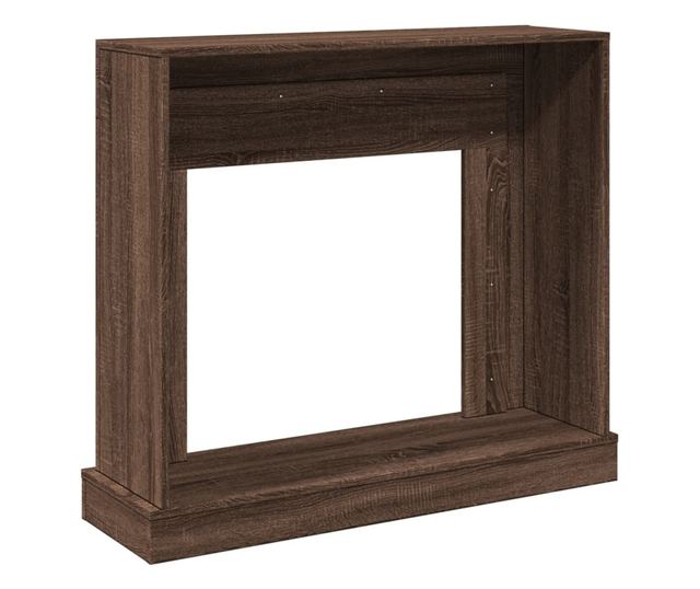 barna tölgy színű szerelt fa kandallóburkolat 100x30x87,5 cm